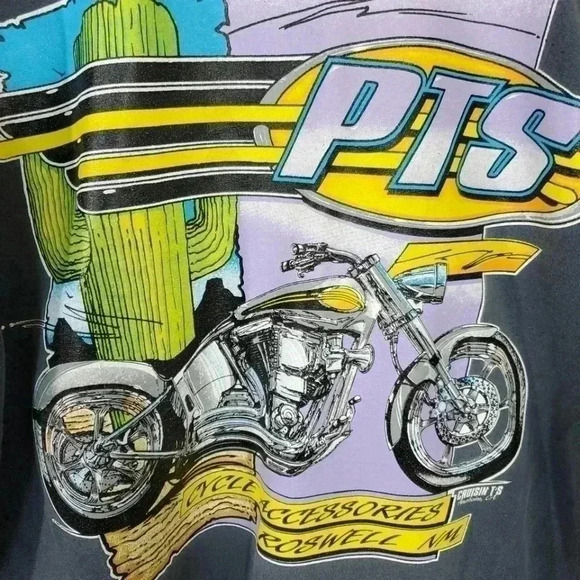 VINTAGE Bikers PTS Cycle Tee. Size Xl - Picture 3 of 5